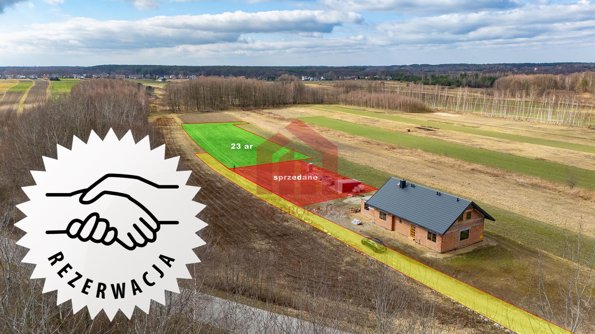 Działka 23 ar z WZ w sąsiedztwie lasu w Krzywej!