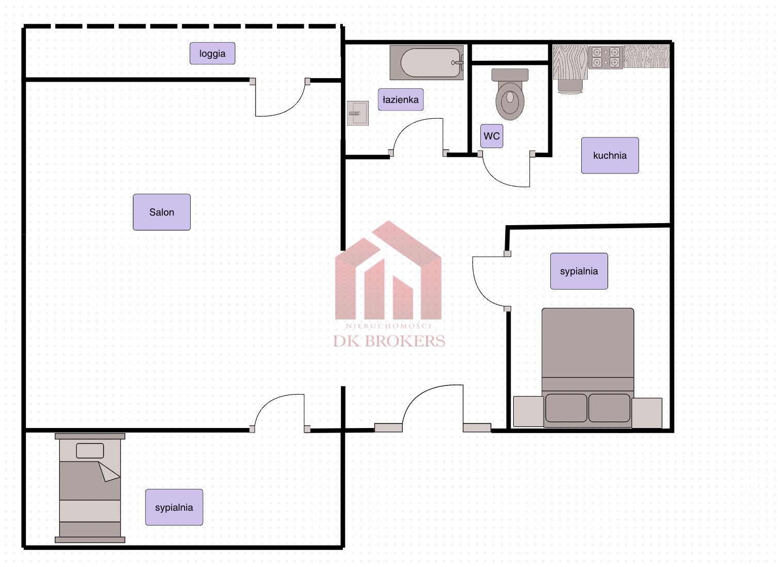 Mieszkanie na osiedlu Piłsudskiego w Ropczycach, I piętro 62 m2.