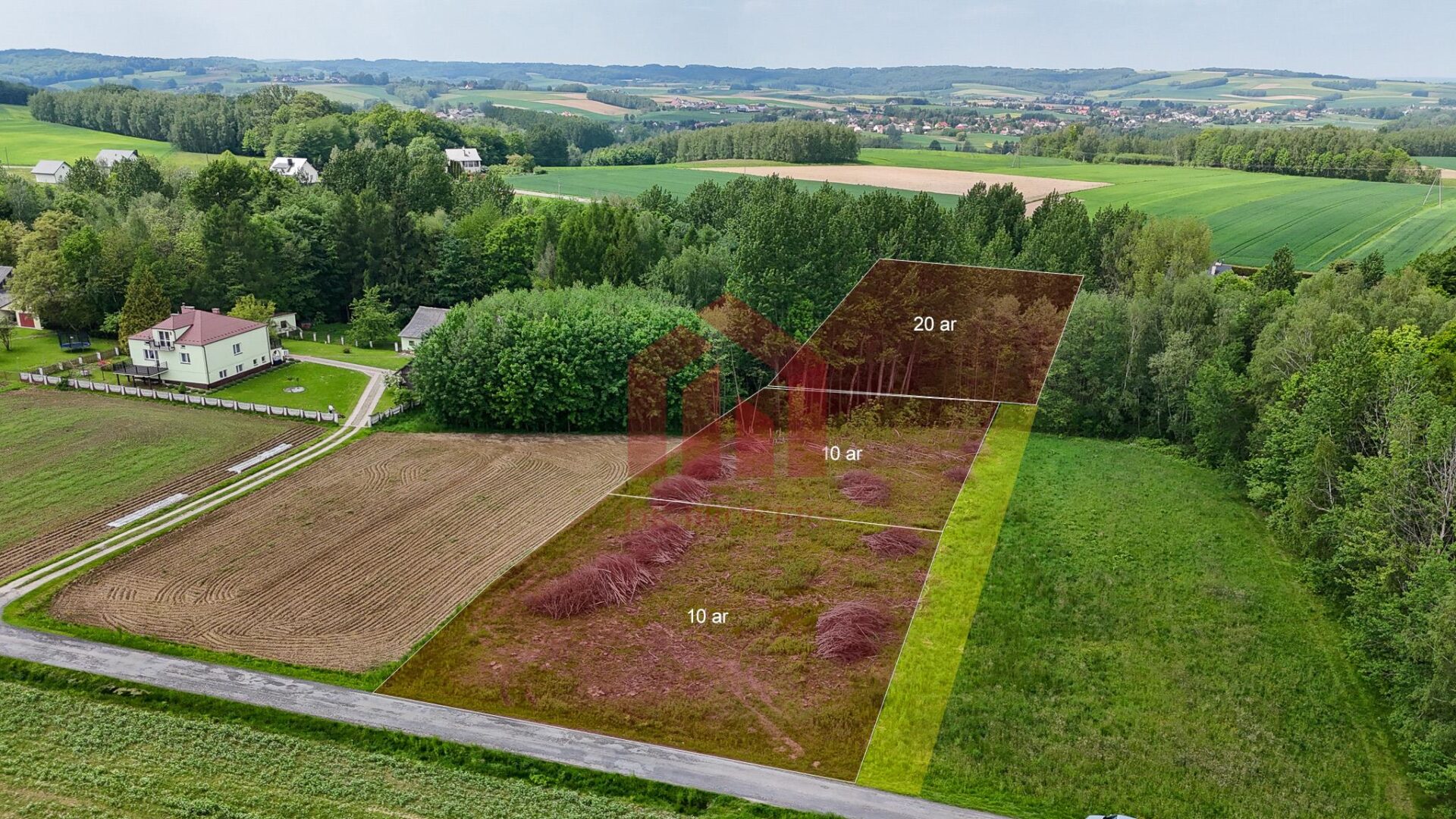 Widokowe działki pod lasem, 20 km od Rzeszowa